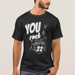 Camiseta Drummer 22 años 22º cumpleaños niños Chicas Kit de