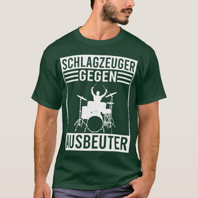 Camiseta Drummer Against Eploiters Musicians Drummer friend (Anverso)