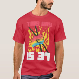 Camiseta Drummer Age 37 años LGBT Rainbow Birth Gay Pri