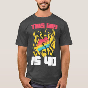 Camiseta Drummer Age 40 años LGBT Rainbow Birth Gay Pri