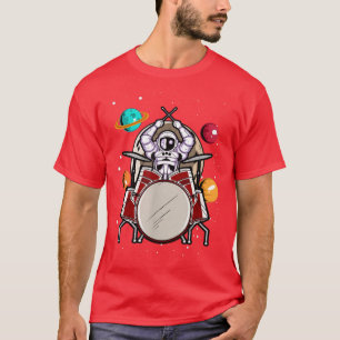 Camiseta Drummer Astronaut Outer Space Spaceman Drums 