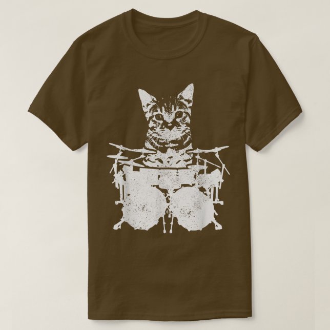 Camiseta Drummer Cat Funny Cute Kitten Rock & Roll Drumming (Diseño del anverso)