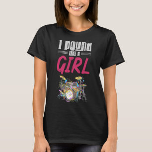 Camiseta Drummer Chica Drumset Female Drum Music Lover