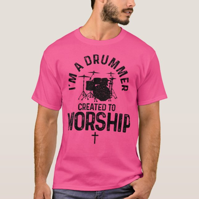 Camiseta Drummer creado para adorar tambores tambores tambo (Anverso)