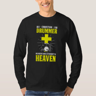Camiseta Drummer cristiano mi música va directo al cielo