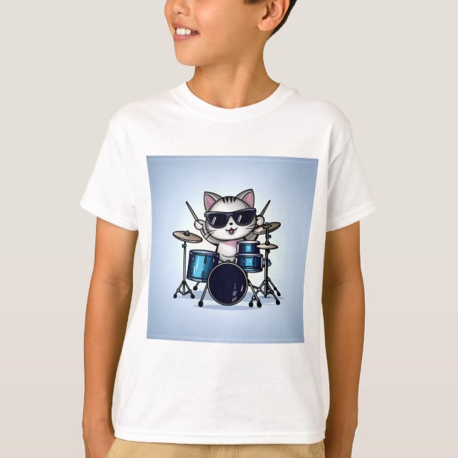 Camiseta Drummer de Guay Cat (Anverso)