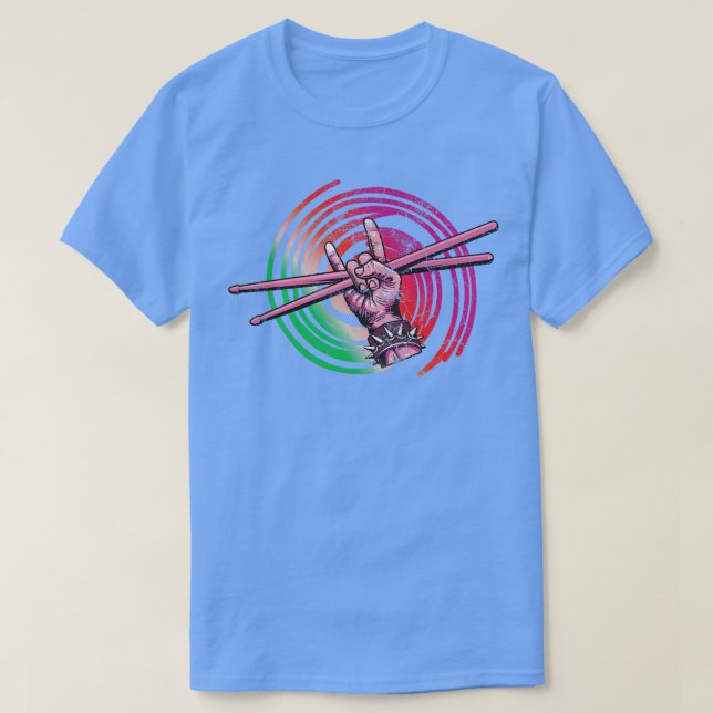 Camiseta Drummer Drums Drumsticks Equipo para músico 8 (Diseño del anverso)