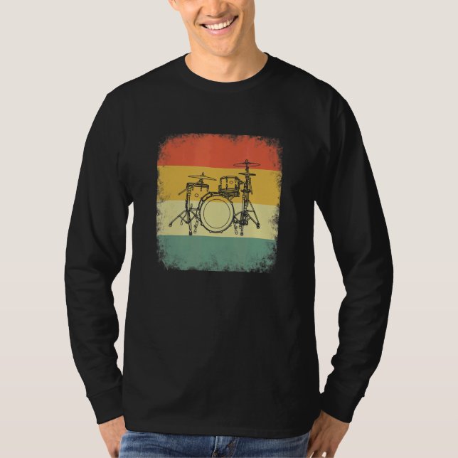 Camiseta Drummer evolution, Drumset, design for musicians_2 (Anverso)