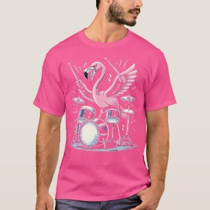 Camiseta Drummer Flamingo Drumming Player Playing Drums