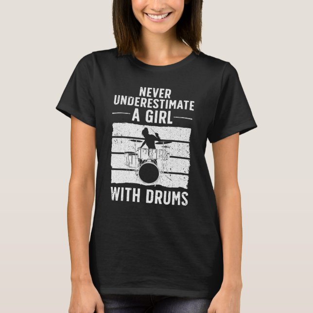 Camiseta Drummer For Women Girls Kids Drums Player (Anverso)