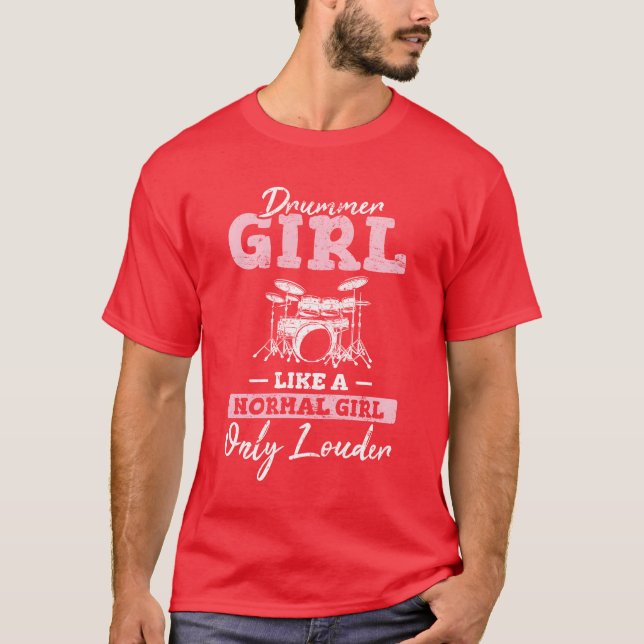 Camiseta Drummer Girl Funny Drummer Percussion Drums Band M (Anverso)