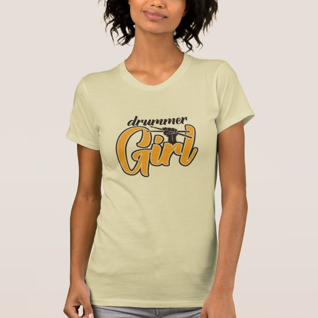 Camiseta Drummer Girl Retro  (Anverso)