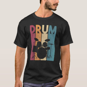 Camiseta Drummer retro de música rock vintage Set