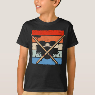 Camiseta Drummer Retro Drum Sticks Music Lover
