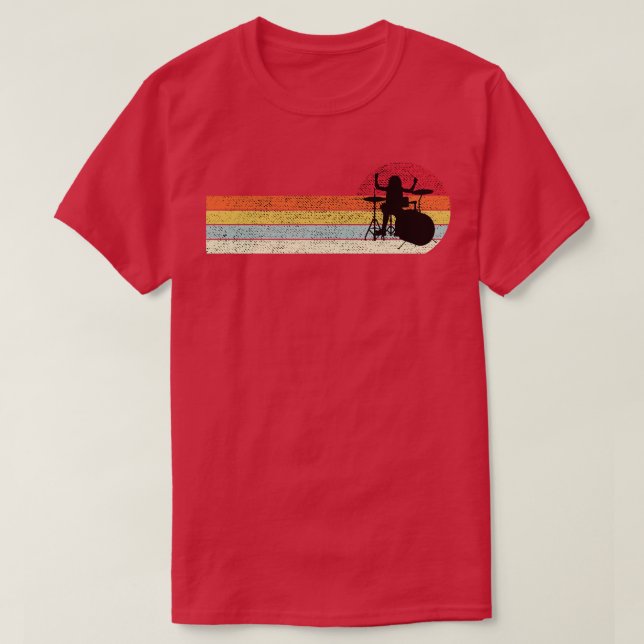 Camiseta Drummer Retro Style Drum Player 1 (Diseño del anverso)