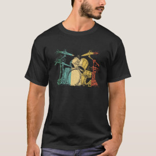 Camiseta Drummer Retro Vintage Drummers Set Drummers Men Dr