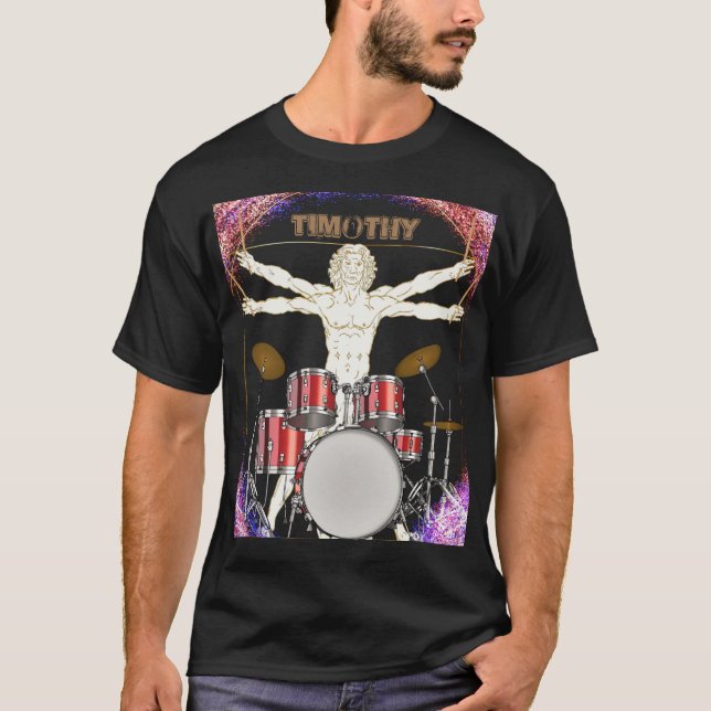 Camiseta Drummer vitruviano personalizado (Anverso)
