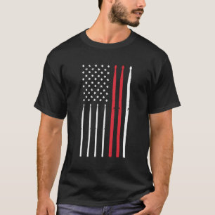 Camiseta Drummers Drum Sticks Bandera Estadounidense Regalo