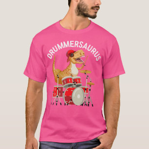 Camiseta Drummersaurus Dinosaurio Músico T Rex Jugando Drum