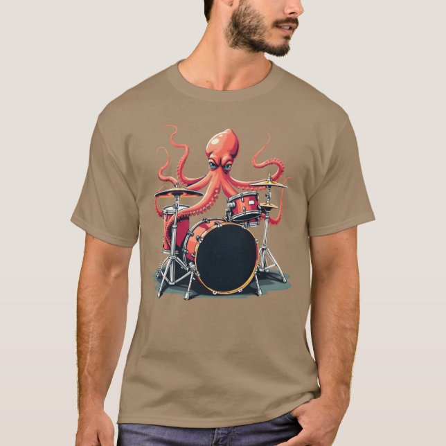 Camiseta Drumming Gifts for Musician Band Octopus Playing f (Anverso)