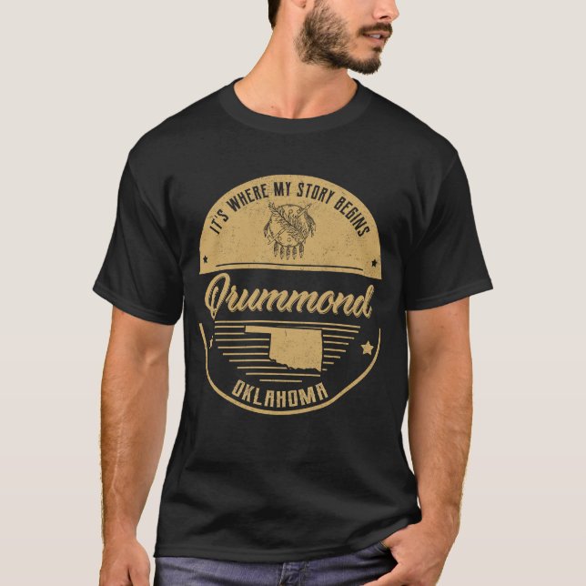 Camiseta Drummond Oklahoma Es donde comienza mi historia (Anverso)