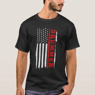 Camiseta Drums con bandera estadounidense patriótica de tam
