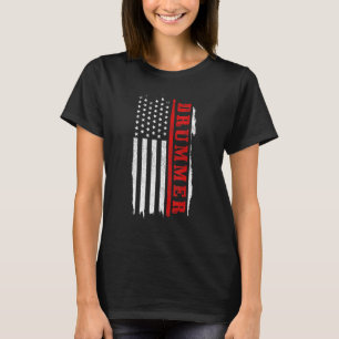 Camiseta Drums con bandera estadounidense patriótica de tam