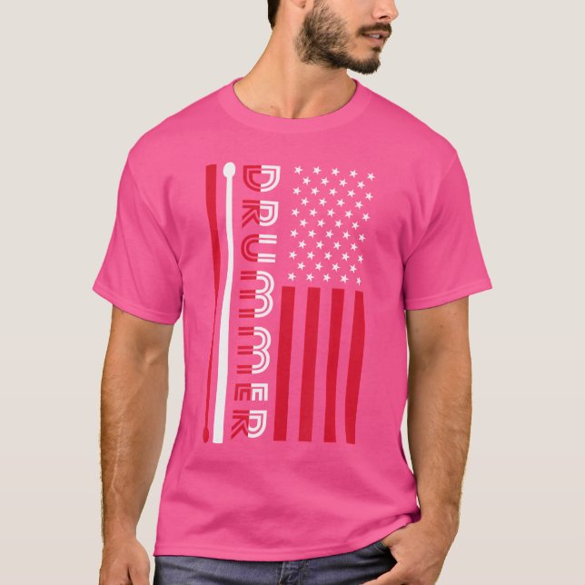 Camiseta Drums de regalo de músico de bandera de Estados Un (Anverso)