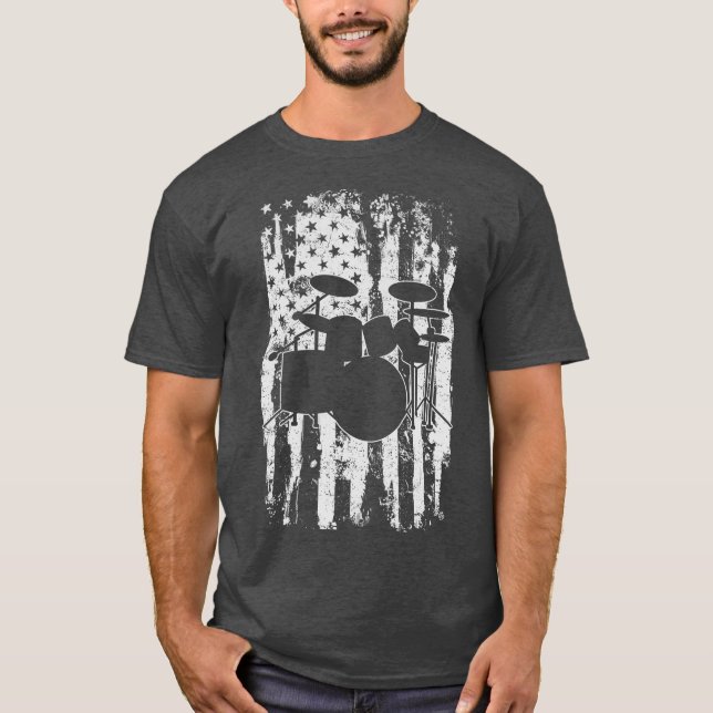 Camiseta Drums Drummer Drumming Vintage Gift (Anverso)