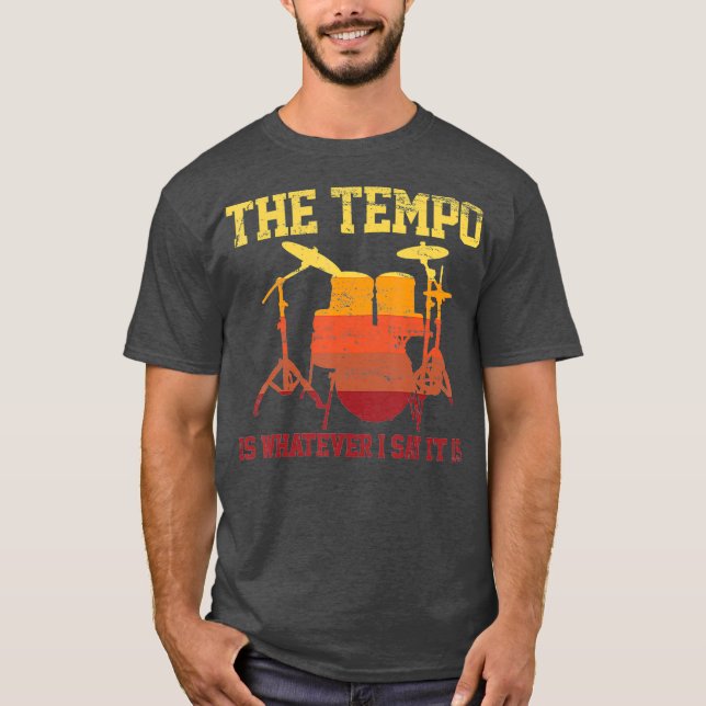 Camiseta Drums Player Drummer Drumming Funny Retro Gift (Anverso)