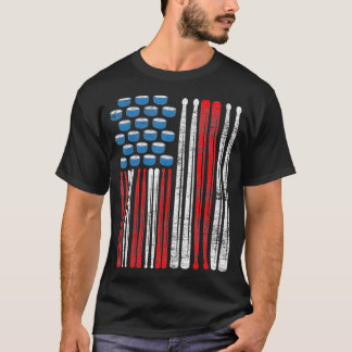 Camiseta Drumsticks American Drummer US Flag Percussion