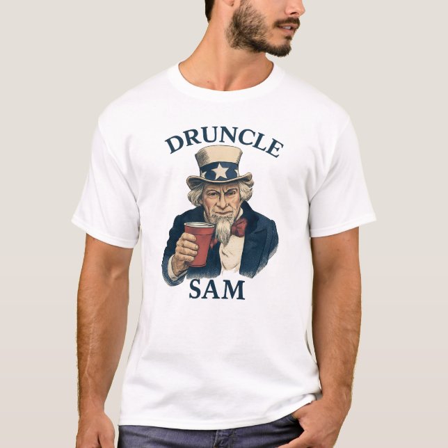 Camiseta Druncle Sam Funny 4th Of July Druncle Sam (Anverso)