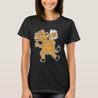 Camiseta Drunk brown camel with beer for party holidays