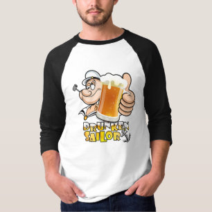 Camiseta Drunken Sailor Hombres 3/4 Sleeve Raglan