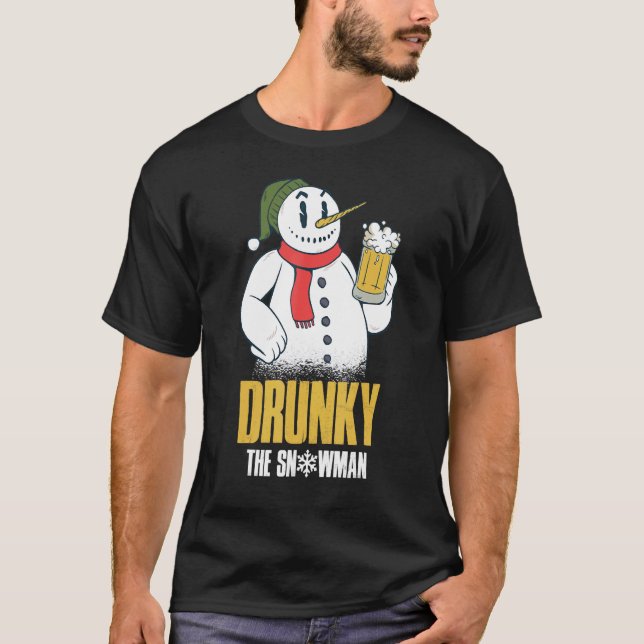 Camiseta Drunky The Snowman Merry Drunk I'm Christmas  Xmas (Anverso)