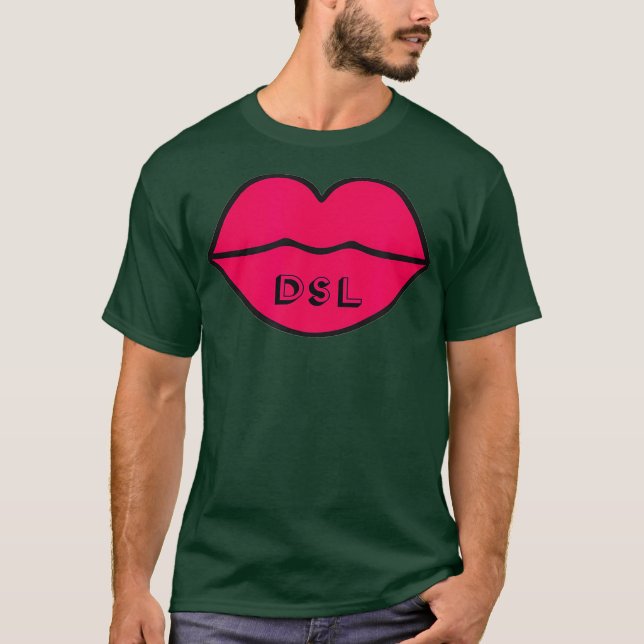 Camiseta DSL Lips Big Hot Pink Lipstick (Anverso)