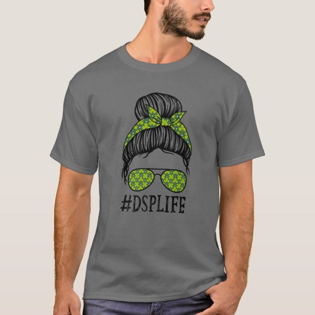 Camiseta DSP Personal de Apoyo Directo Messy Bun St Patrick (Anverso)
