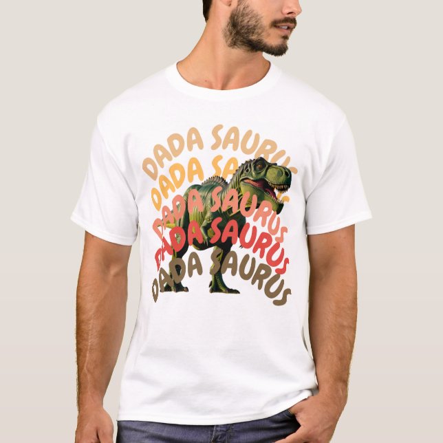 Camiseta Du Saurus T-Rex Dad Dinosaur Funny Padres Regalo (Anverso)