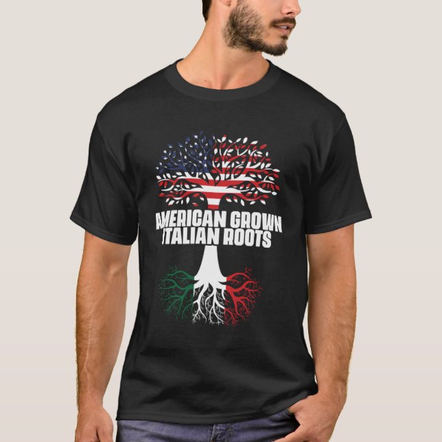 Camiseta Dual Citizenship America Italy Flag Roots Italian  (Anverso)