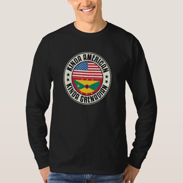 Camiseta Dual Citizenship American Grenadian Grenada Usa Fl (Anverso)