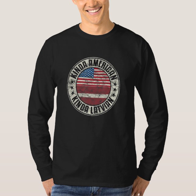 Camiseta Dual Citizenship American Latvian Latvia Usa Flag_ (Anverso)