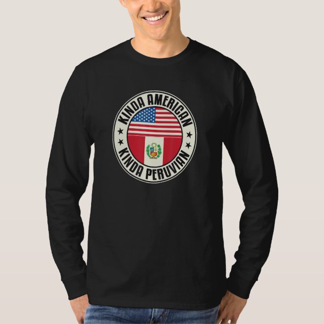 Camiseta Dual Citizenship American Peruvian Peru Usa Flag (Anverso)