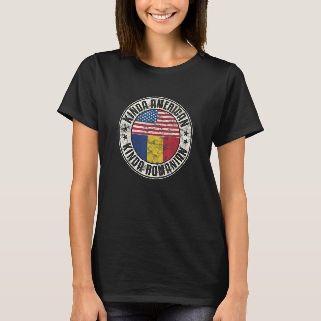 Camiseta Dual Citizenship American Romanian Romania Usa Fla (Anverso)