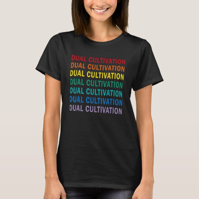 Camiseta Dual Cultivation  Text Graphic Colorful Text (Anverso)