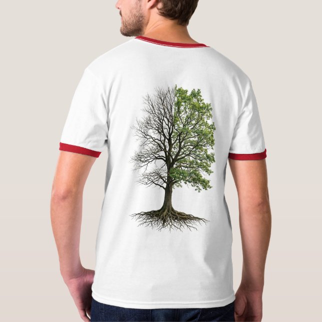 Camiseta Dual Nature Tree of Life Split Design (Reverso)