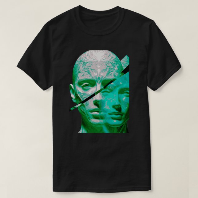Camiseta Dual Perception Textured Portrait Art-Abstract  (Diseño del anverso)
