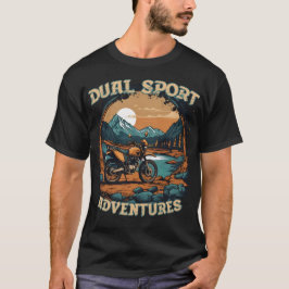 Camiseta DUAL SPORT ADVENTURAS moto de estilo retro fresco