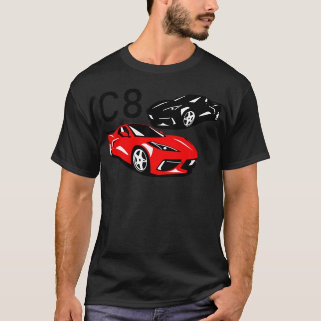 Camiseta Dual sport cars with C8 vintage (Anverso)