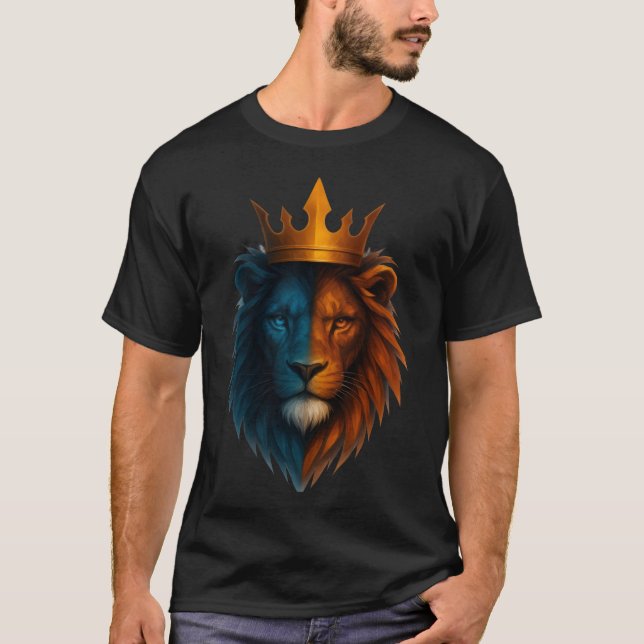 Camiseta Dualidad de coronada: León de fuego y hielo (Anverso)