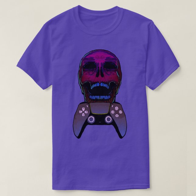 Camiseta Dualsense Neon Skull (Diseño del anverso)